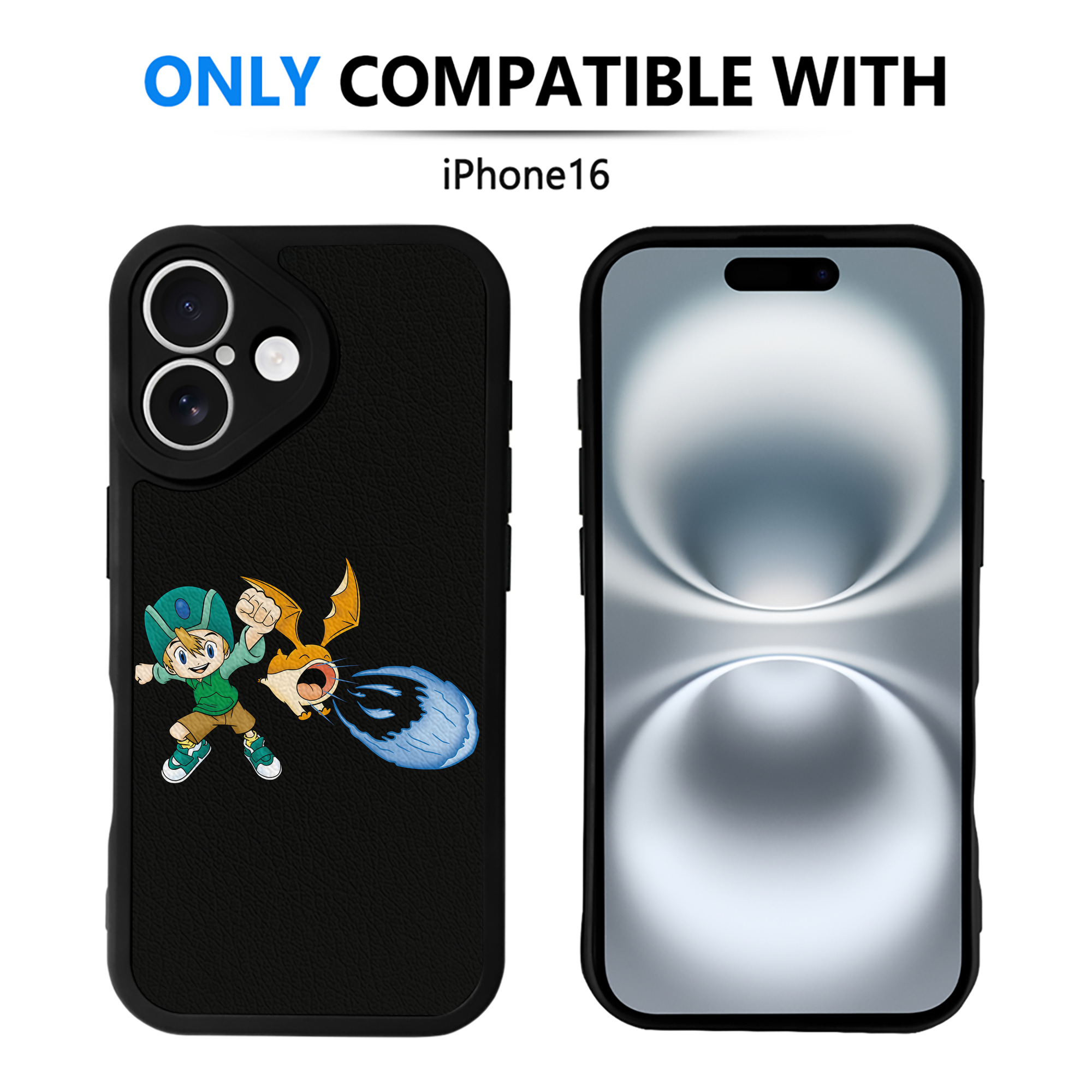 （画像用） Digimon デジタルモンスター/デジモン 【iPhone 16シリーズ対応】シリコンスマホケース（レザー調） 材質：シリコン